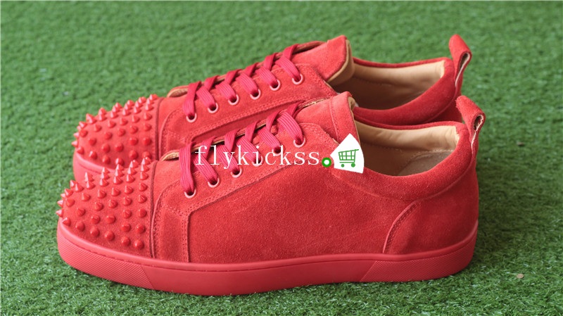 Super High End Christian Louboutin Flat Sneaker Low Top Red With Receipt